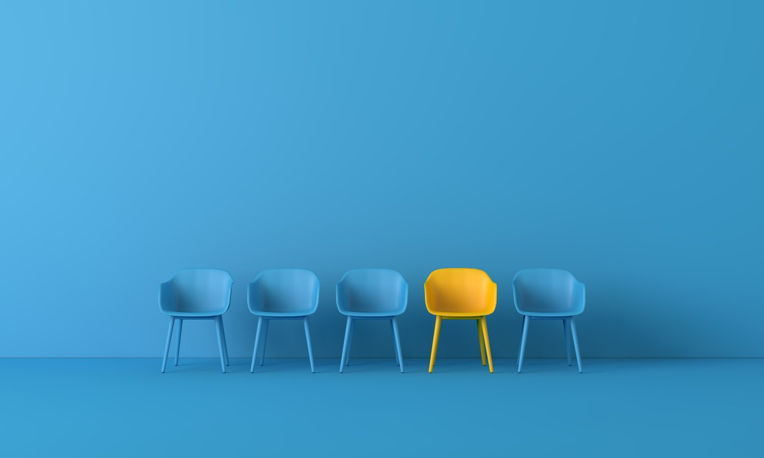 Yellow Chair Standing Out from the Crowd Concept